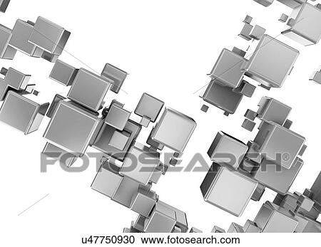 Stock Image - White cubes. Fotosearch