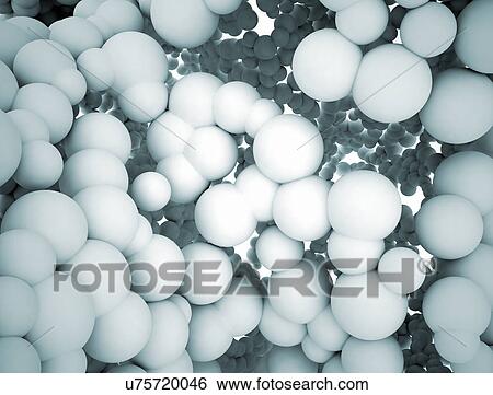 Stock Photograph - White spheres, full frame. Fotosearch