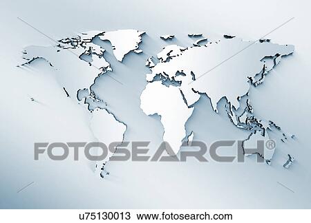 White world map View Large Photo Image Stock Image - White world map. Fotosearch