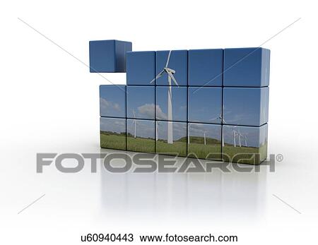 Stock Image - Windfarm on cubs. Fotosearch