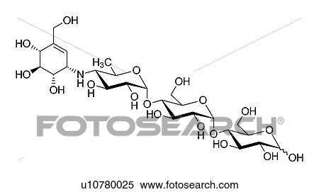 Stock Photography - Acarbose, skeletal formula. Fotosearch