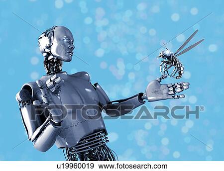 Stock Photo - Android and robotic insect. Fotosearch