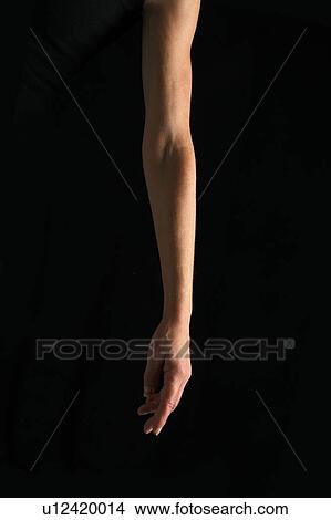 Picture - Arm against a black background. Fotosearch