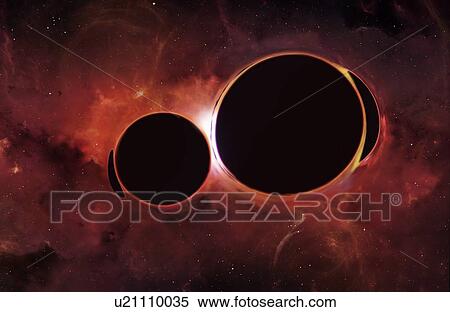 Stock Photography - Artwork of Black Holes Merging. Fotosearch