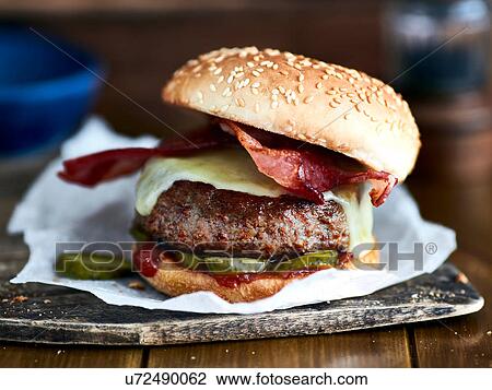 Stock Image - Beef burger. Fotosearch