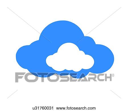 Stock Image - Blue and white cloud. Fotosearch