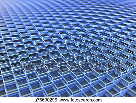 Stock Photograph - Blue cubes full frame, illustration. Fotosearch