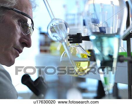 Stock Image - Chemical research. Fotosearch