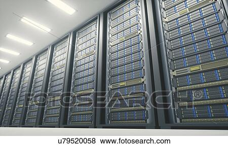 Stock Photo - Computer server room, illustration. Fotosearch