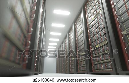 Stock Photograph - Computer server room, illustration. Fotosearch