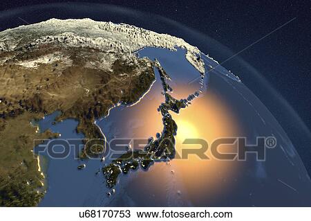 Stock Image - Earth from space, illustration. Fotosearch