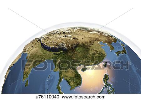 Stock Image - Earth from space, illustration. Fotosearch