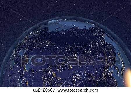 Earth from space, illustration View Large Photo Image Stock Photo - Earth from space, illustration. Fotosearch