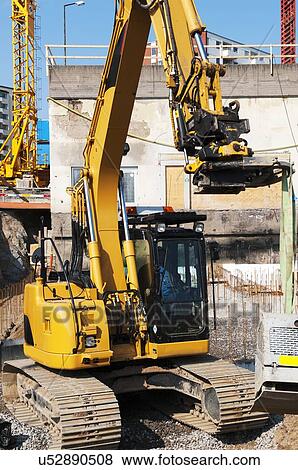 Stock Photo - Earth mover on construction site. Fotosearch