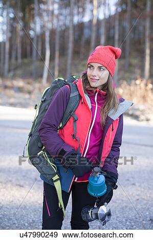 Female hiker holding camping stove in Bavarian Alps View Large Photo Image Stock Photo - Female hiker holding camping stove in Bavarian Alps. Fotosearch