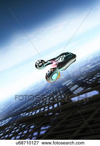 Futuristic space craft View Large Photo Image Stock Photo - Futuristic space craft. Fotosearch