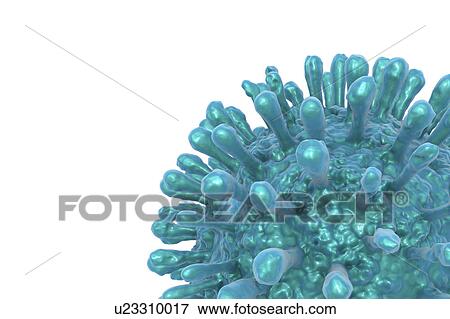 Stock Photo - HIV particles, illustration. Fotosearch