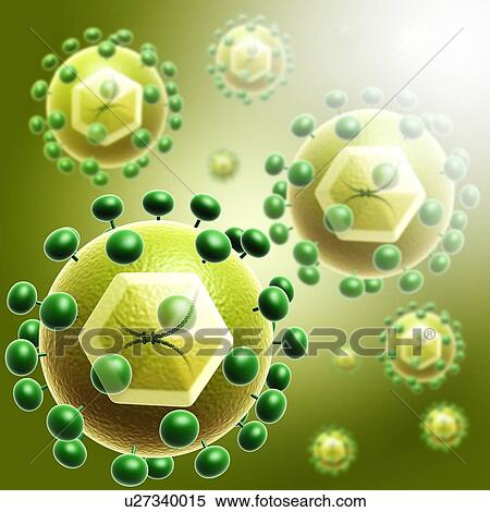 Stock Photography - HIV virus particles, illustration. Fotosearch