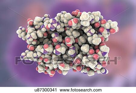 Stock Image - Human interferon alpha molecule. Fotosearch