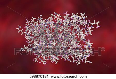 Stock Image - Human interferon alpha molecule. Fotosearch