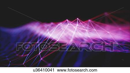 Stock Image - Illuminated purple lines, illustration. Fotosearch