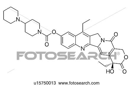 Stock Image - Irinotecan cancer drug, formulae. Fotosearch