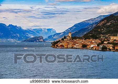 Stock Image - Malcesine, Lake Garda, Italy. Fotosearch