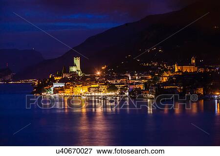 Malcesine, Lake Garda, Italy View Large Photo Image Stock Photo - Malcesine, Lake Garda, Italy. Fotosearch