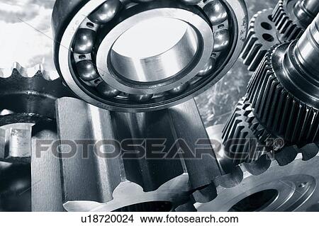Picture - Metal cogs and ball bearings. Fotosearch
