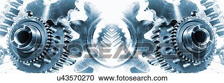 Stock Image - Metal cogs. Fotosearch