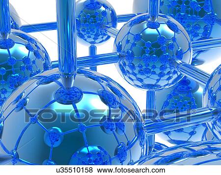 Stock Photo - Molecule, artwork. Fotosearch