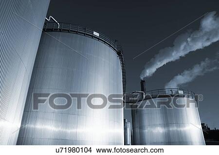 Picture - Oil storage towers. Fotosearch