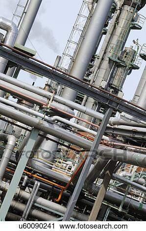 Pipework on an oil and gas refinery View Large Photo Image Stock Image - Pipework on an oil and gas refinery. Fotosearch