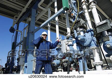 Picture - Pump station used in the shipping industry. Fotosearch