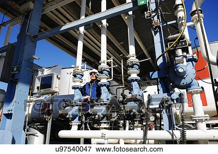 Pump station used in the shipping industry View Large Photo Image Stock Photo - Pump station used in the shipping industry. Fotosearch