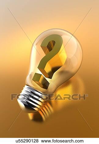Question mark inside light bulb View Large Photo Image Stock Photo - Question mark inside light bulb. Fotosearch