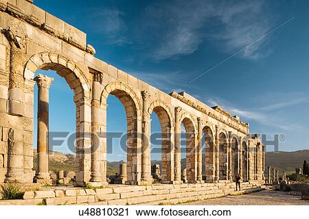 Roman Ruins of Volubilis, Meknes, Morocco, North Africa View Large Photo Image Stock Image - Roman Ruins of Volubilis, Meknes, Morocco, North Africa. Fotosearch