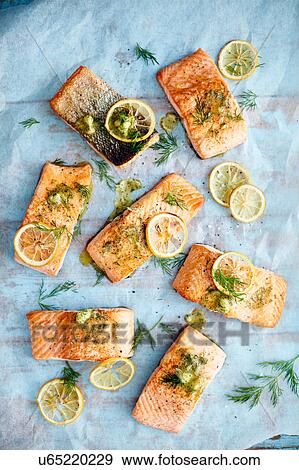 Stock Photo - Salmon fillets. Fotosearch