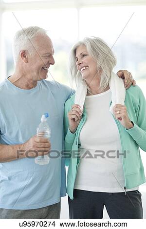 Picture - Senior couple in gym. Fotosearch