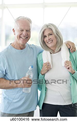 Stock Photograph - Senior couple in gym. Fotosearch