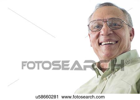 Stock Image - Senior man wearing glasses. Fotosearch