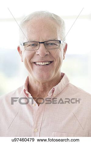 Stock Photo - Senior man wearing glasses. Fotosearch