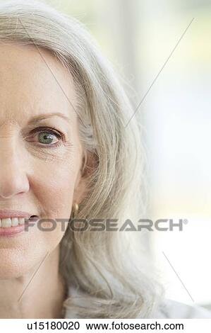 Stock Image - Senior woman smiling. Fotosearch