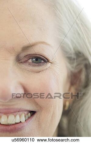 Stock Image - Senior woman smiling. Fotosearch
