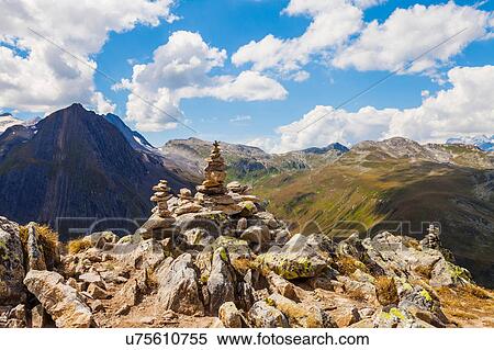 Stock Photography - Stack of rocks in mountains, Santa Caterina Valfurva, Bormio, Italy. Fotosearch