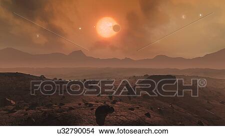 Picture - The View from Trappist-1f. Fotosearch