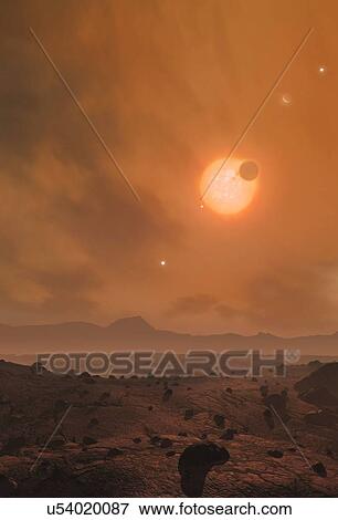 Stock Photo - The View from Trappist-1f. Fotosearch