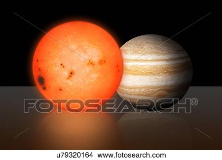 Trappist-1 Compared to Jupiter View Large Photo Image Picture - Trappist-1 Compared to Jupiter. Fotosearch