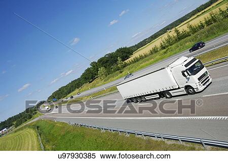 Stock Photography - Truck on highway. Fotosearch