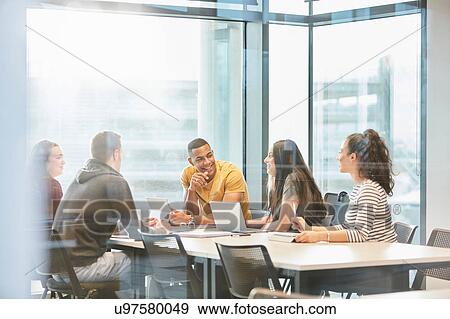 Stock Photo - University students in study group. Fotosearch
